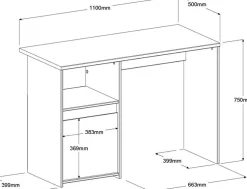 Kinder Parisot Schreibtisch Rue 110cm mit Schrank - /grau oder /rosa