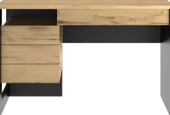 Gautier - Diagone Schreibtisch Rush 119cm, 1 Tür und 1 Schublade - Eiche Dekor/schwarz