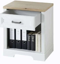 Schreibtischschrank Samine mit Schublade - weiß/Eiche