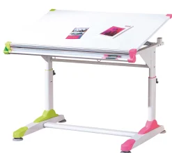 Kinder Interlink Schreibtisch Tamara mit kippbarer Tischplatte - Grün/Rosa