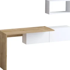 Emob Schreibtisch Tiff - 100% MELAMINE - Weiß - 145 x 74 x 45 cm