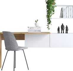 Emob Schreibtisch Tiff - 100% MELAMINE - Weiß - 145 x 74 x 45 cm