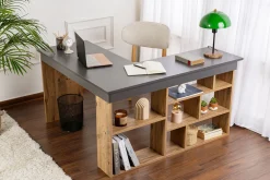 Emob Schreibtisch Vesper - 100% MELAMINE - Anthrazit - 72 x 120 x 130 cm