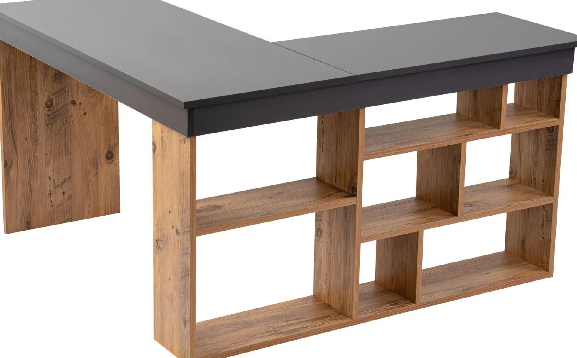 Emob Schreibtisch Vesper - 100% MELAMINE - Anthrazit - 72 x 120 x 130 cm