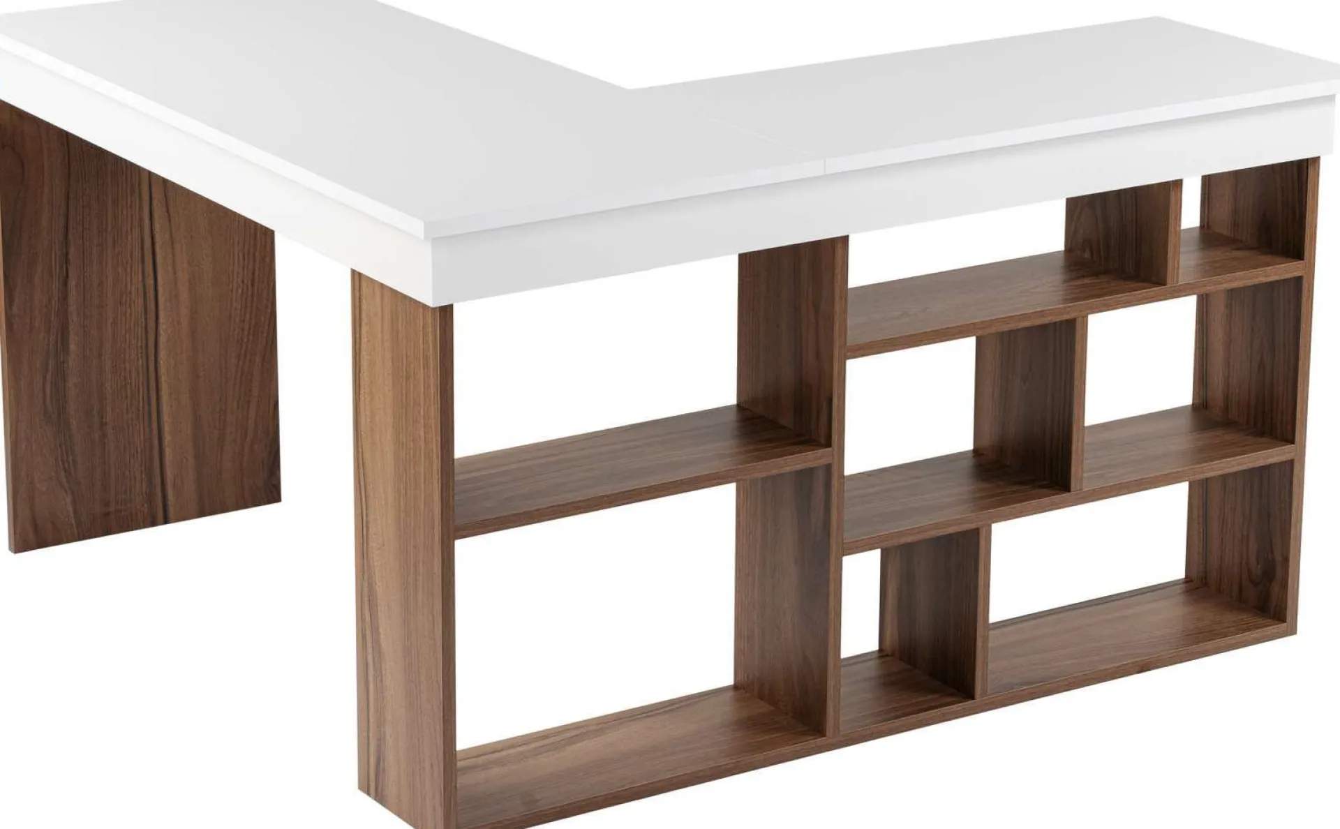 Emob Schreibtisch Vesper - 100% MELAMINE - Walnuss - 72 x 120 x 130 cm