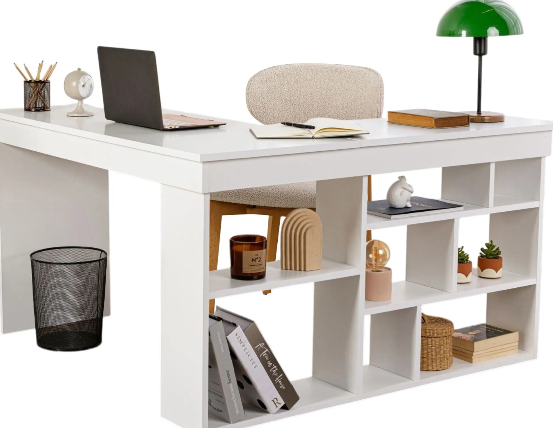 Emob Schreibtisch Vesper - 100% MELAMINE - Natur - 72 x 120 x 130 cm