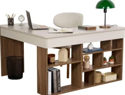 Emob Schreibtisch Vesper - 100% MELAMINE - Kaschmir - 72 x 120 x 130 cm