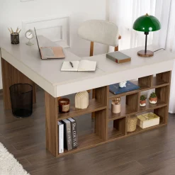 Emob Schreibtisch Vesper - 100% MELAMINE - Kaschmir - 72 x 120 x 130 cm