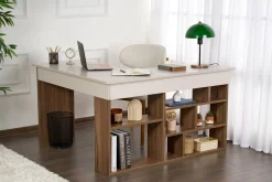 Emob Schreibtisch Vesper - 100% MELAMINE - Kaschmir - 72 x 120 x 130 cm