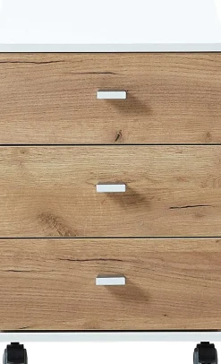 Schubladenblock Lloris 3 Schubladen - weiß/Eiche