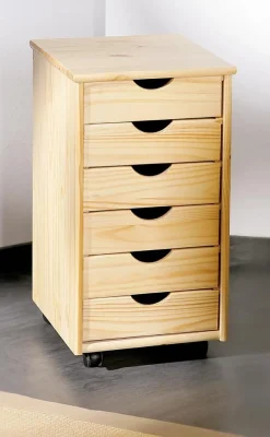 Schubladenelement Lena Holz auf Rädern - Kiefer