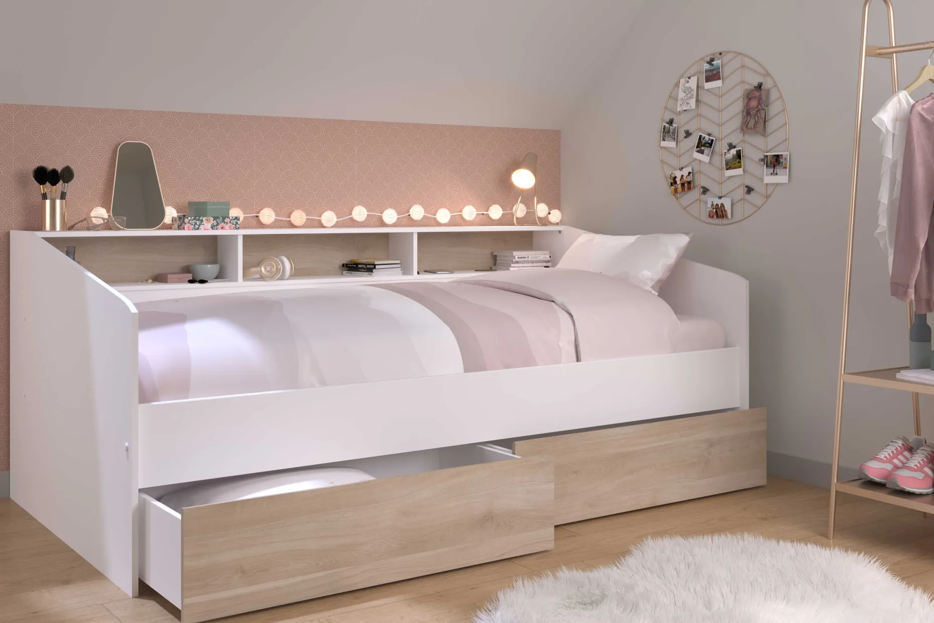 Schubladenset für Kinderbett Sleep - Eiche Dekor