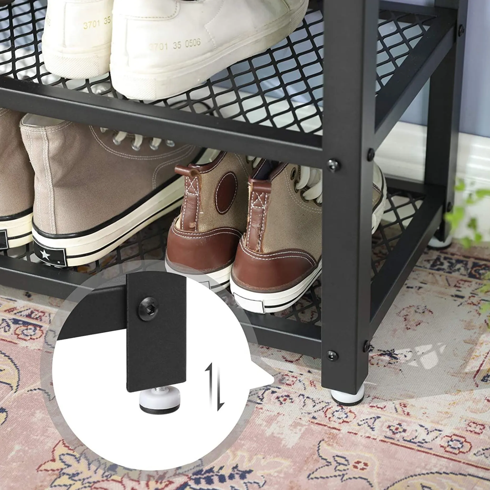 Schuhbank Bill 2 Ablagen - grau/schwarz