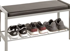 Schuhbank Steven - 80x32x48 cm - Kunstleder/Weiß
