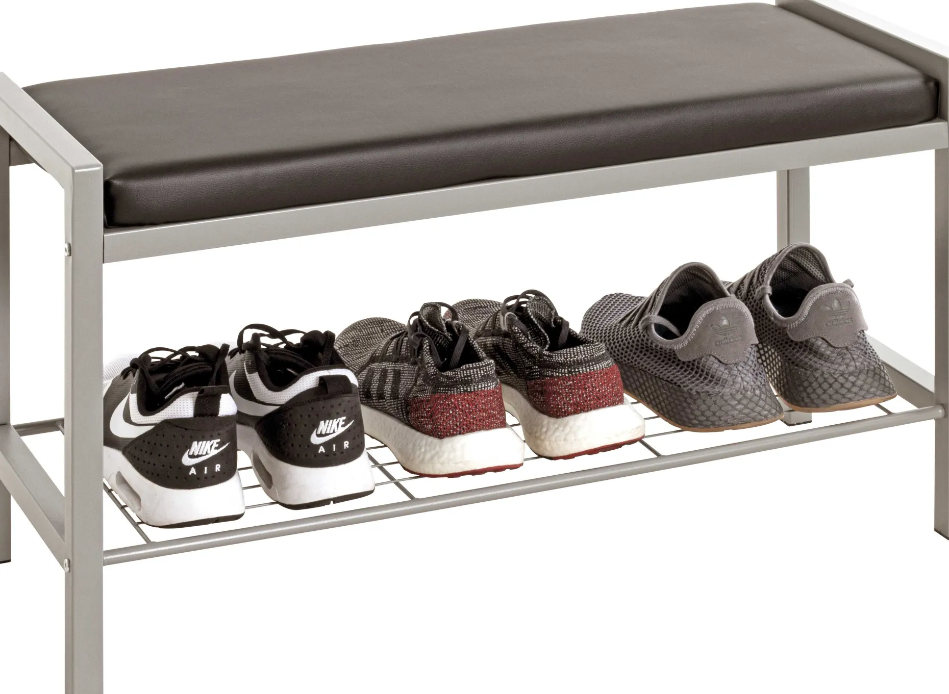 Schuhbank Steven - 80x32x48 cm - Kunstleder/Weiß