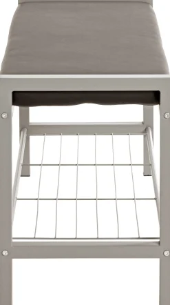 Schuhbank Steven - 80x32x48 cm - Kunstleder/Weiß