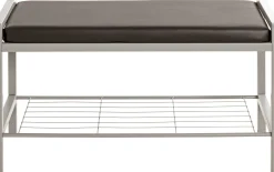 Schuhbank Steven - 80x32x48 cm - Kunstleder/Weiß