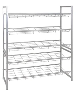 Schuhregal Leonore 80cm, 2 Fachböden - Aluminium