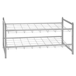 Schuhregal Leonore 80cm, 2 Fachböden - Aluminium