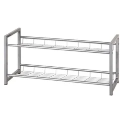Schuhregal Leonore 80cm, 2 Fachböden - Aluminium