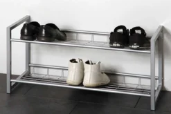 Schuhregal Leonore 80cm, 2 Fachböden - Aluminium