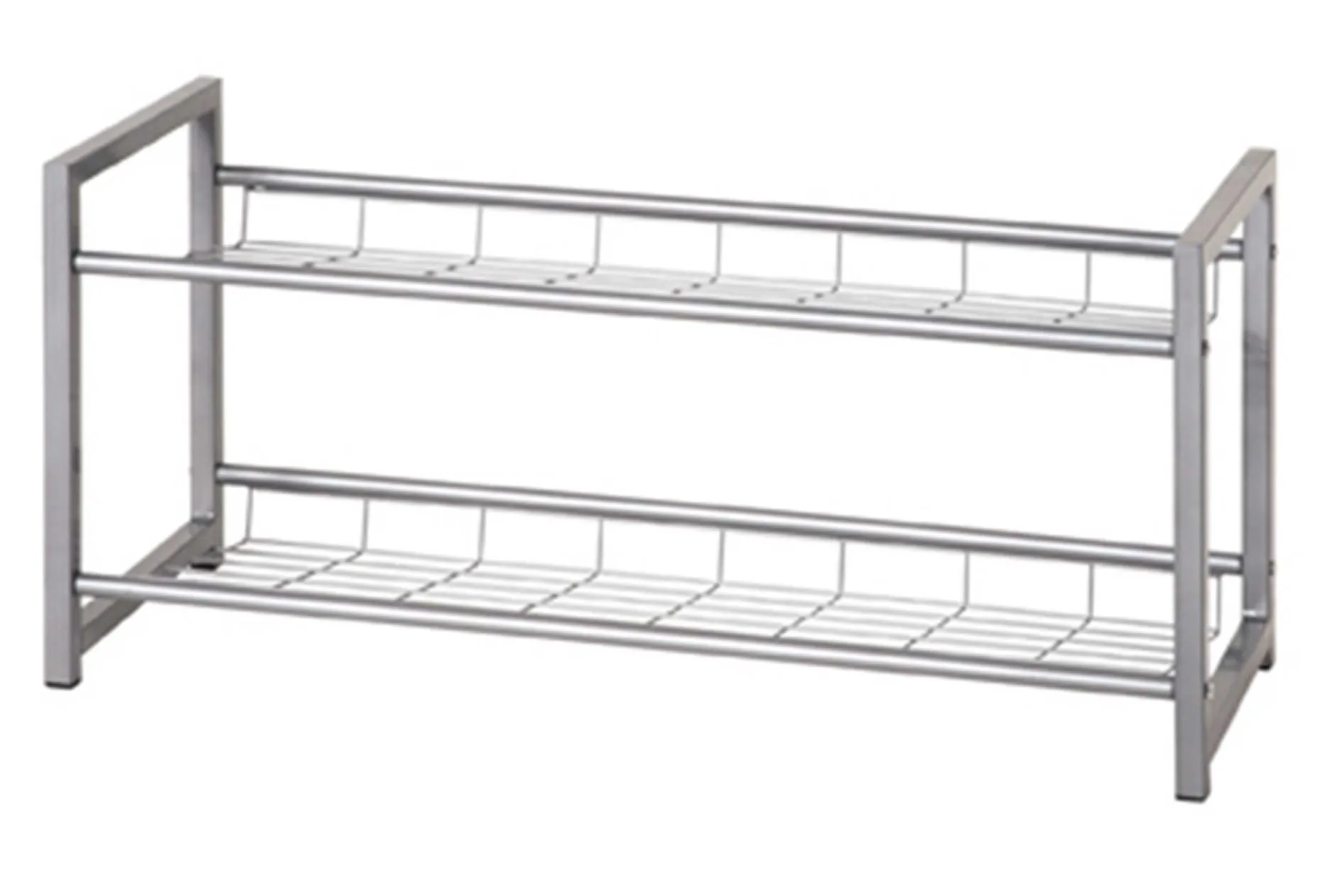 Schuhregal Leonore 80cm, 2 Fachböden - Aluminium