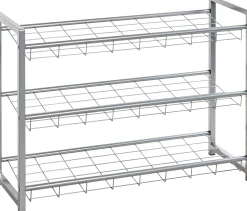 Schuhregal Leonore 80cm, 3 Fachböden - Aluminium