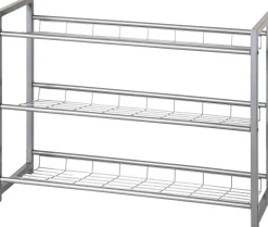 Schuhregal Leonore 80cm, 3 Fachböden - Aluminium