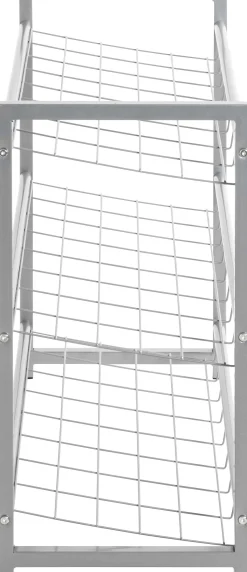 Schuhregal Leonore 80cm, 3 Fachböden - Aluminium
