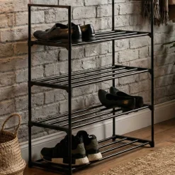 Schuhregal | 65 x 30 x 74 cm | Schwarz