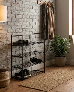 Schuhregal | 65 x 30 x 74 cm | Schwarz