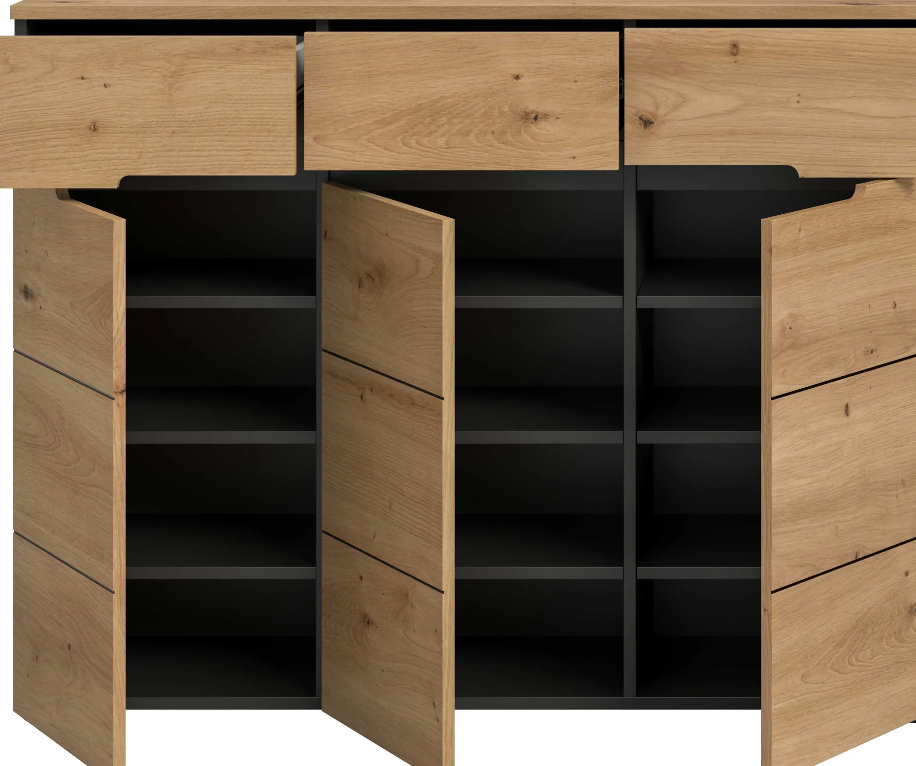 Schuhschrank Canu Xonox - Artisan Finish - 94x120x37 cm - Natur
