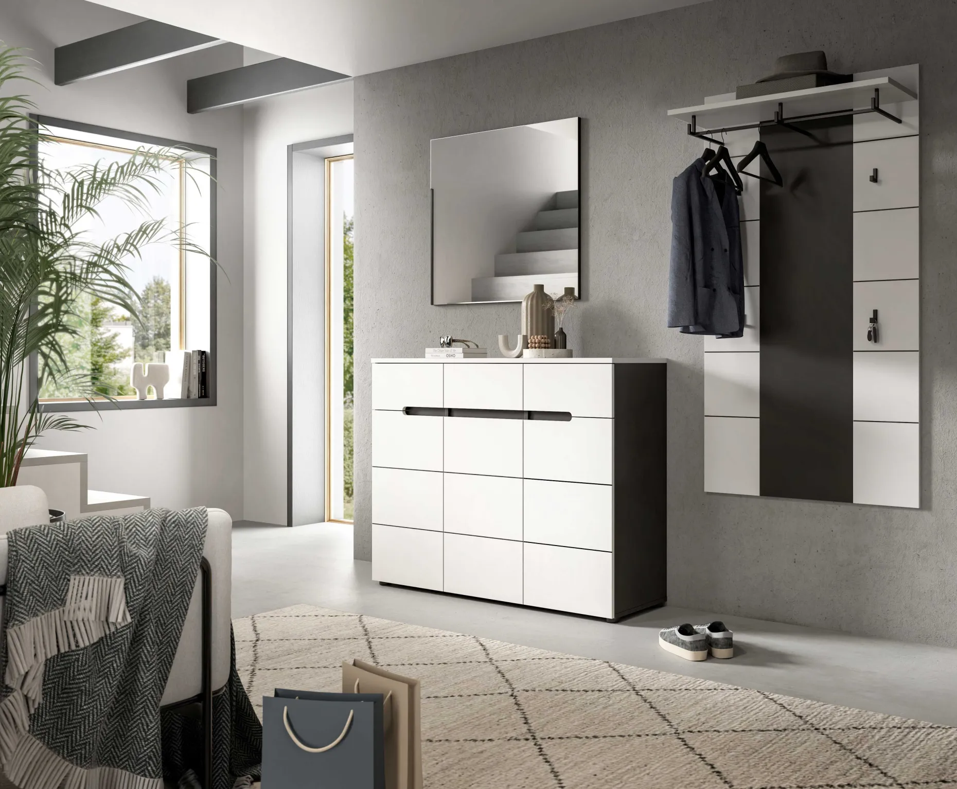 Schuhschrank Canu Xonox - Weiß - 120x94x37 cm