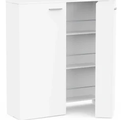 Schuhschrank Cuba - 100x33x114cm - 2 Türen - weiß