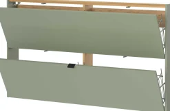 Schuhschrank Elton | 140 x 19 x 85 cm | Satingrünes Design