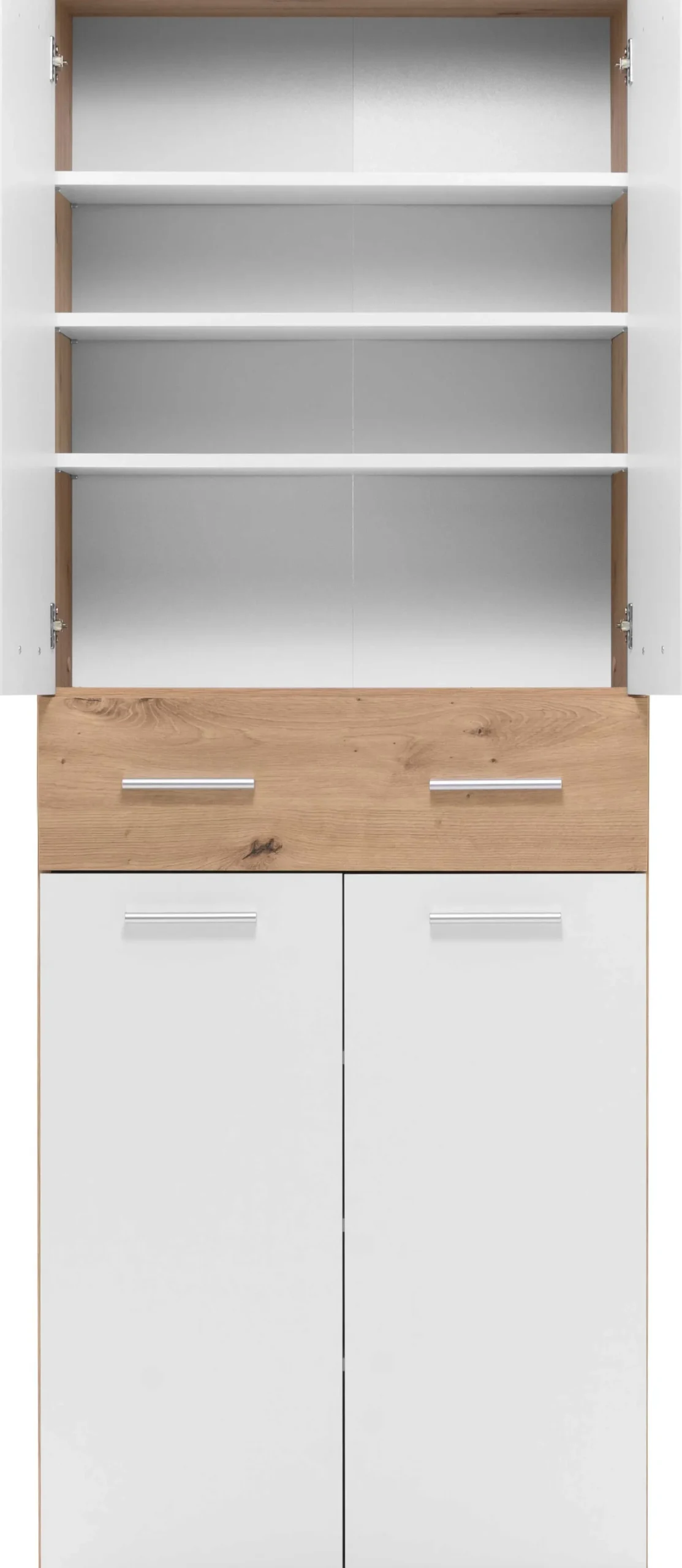 Schuhschrank Jakob 70cm 4 Türen und 1 Schublade - weiß/artisan oak