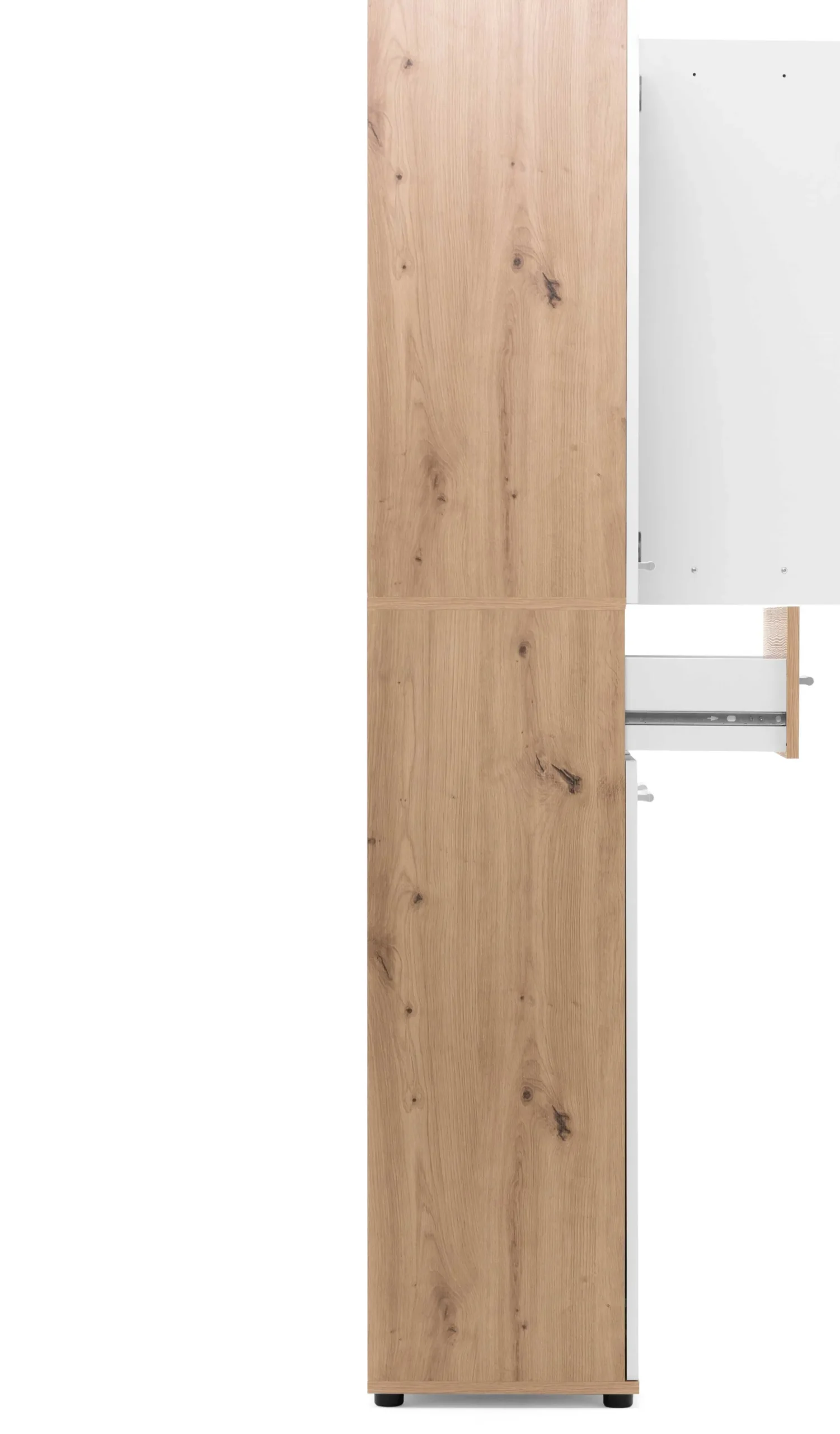 Schuhschrank Jakob 70cm 4 Türen und 1 Schublade - weiß/artisan oak