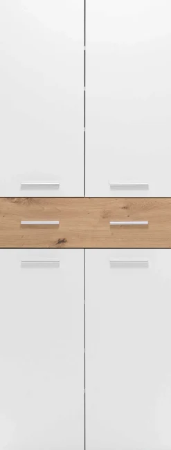 Schuhschrank Jakob 70cm 4 Türen und 1 Schublade - weiß/artisan oak