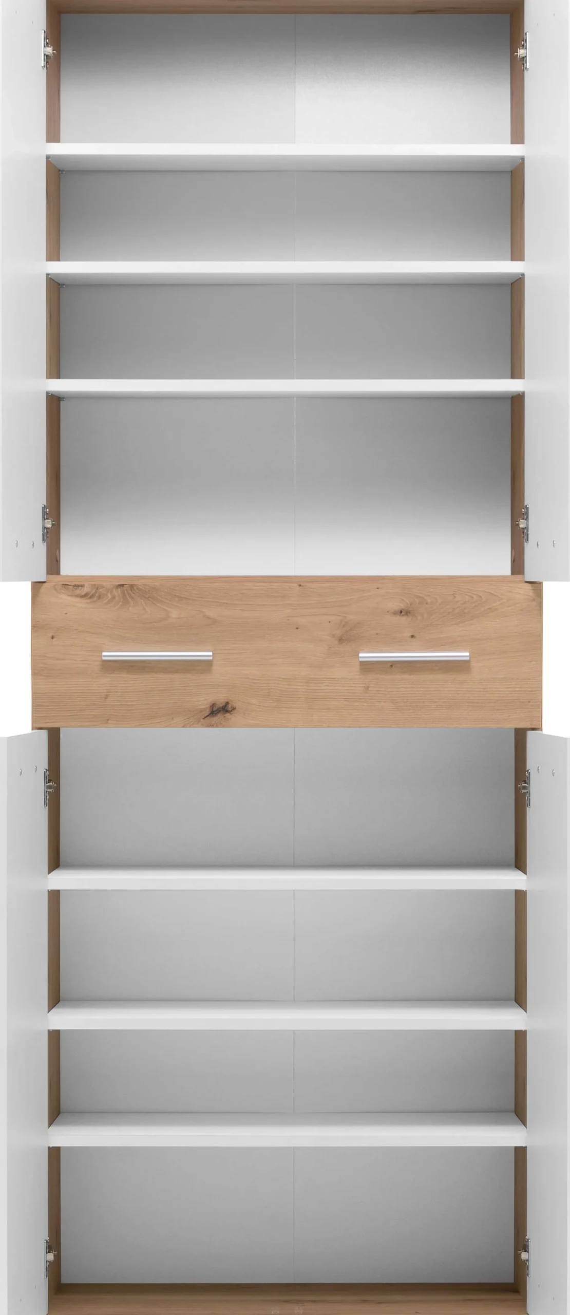 Schuhschrank Jakob 70cm 4 Türen und 1 Schublade - weiß/artisan oak