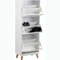 Schuhschrank Mistra 47cm, 3 Türen - weiß