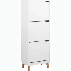 Schuhschrank Mistra 47cm, 3 Türen - weiß