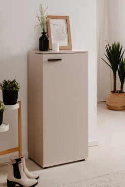 Schuhschrank Satine - 50x34x110cm - 1 Tür - beige