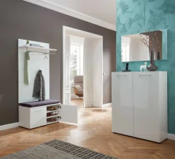 Schuhschrank Scifo 97cm mit 2 Türen - weiß