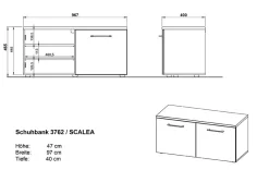 Schuhschrank Scifo 97cm mit 2 Türen - weiß
