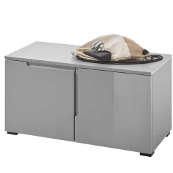 Schuhschrank Seta mit Stauraum - Hochglanz grau