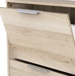 Schuhschrank Spectre - 91x26x123cm - 4 Türen - Eiche Dekor