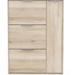 Schuhschrank Spectre - 91x26x123cm - 4 Türen - Eiche Dekor