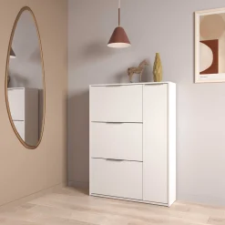 Schuhschrank Spectre - 91x26x123cm - 4 Türen - weiß