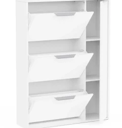 Schuhschrank Spectre - 91x26x123cm - 4 Türen - weiß