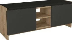 Schuhschrank Verly - 110x33x43cm - 2 Türen - Eiche Dekor/anthrazit